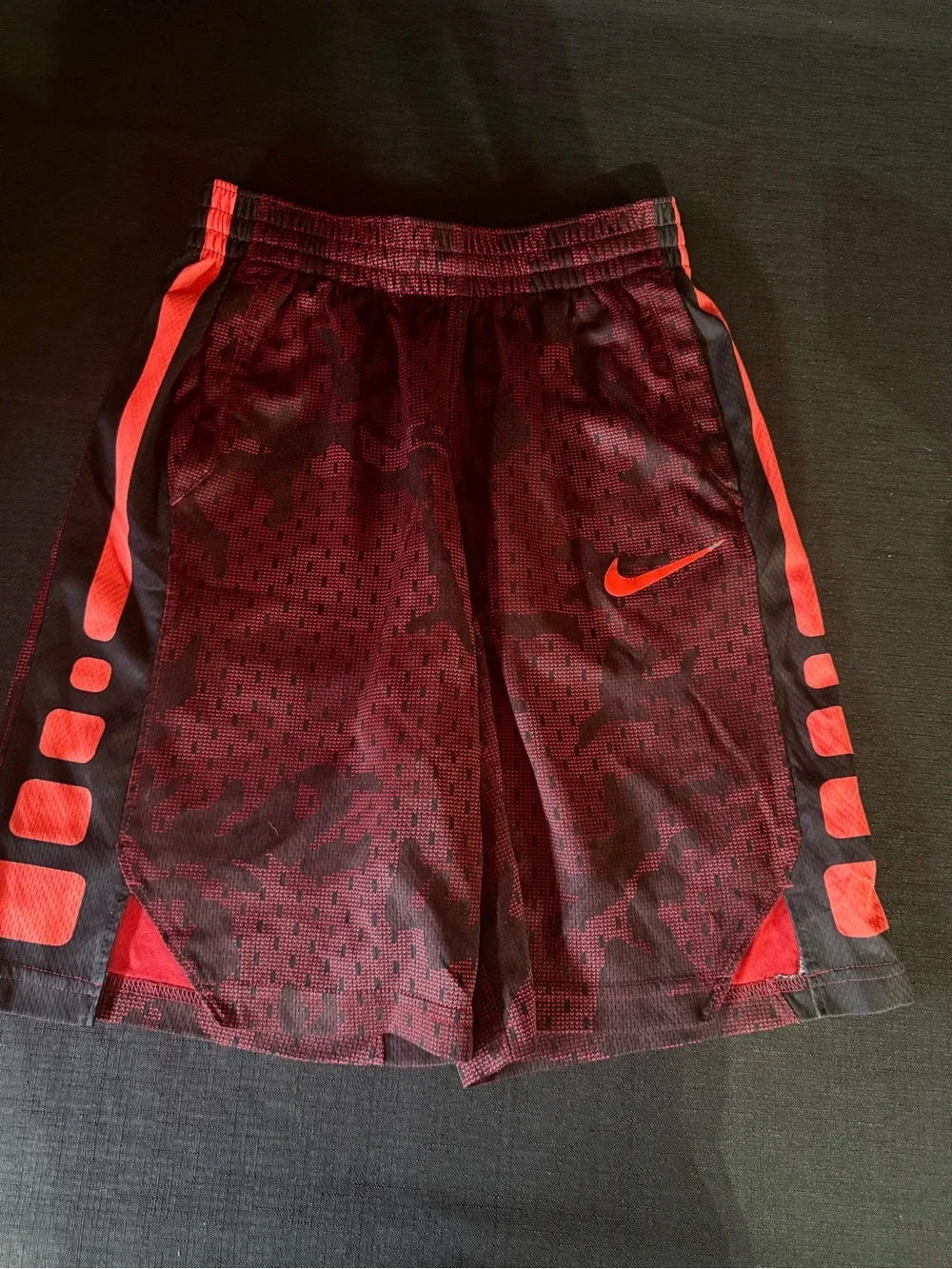 Nike Boys Red and Black Athletic Mesh Shorts